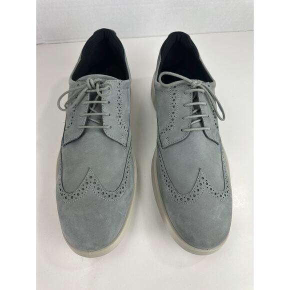 ECCO S Lite Hybrid Grey Oxford Wingtip Shoes Nubuck Brogue EU 45 Men's US 11 - Picture 2 of 16